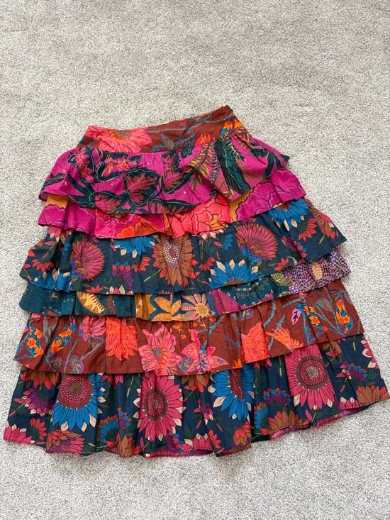 FARM Rio Dresses & Skirts - Farm Rio for Anthropologie cotton Floral Tiered Ruffle Skirt